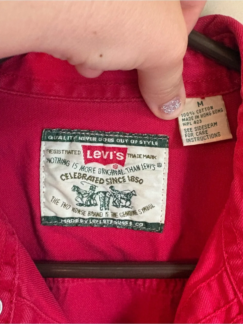 Levi's Red Vintage 90s Long-Sleeve Work Button-Down Shirt